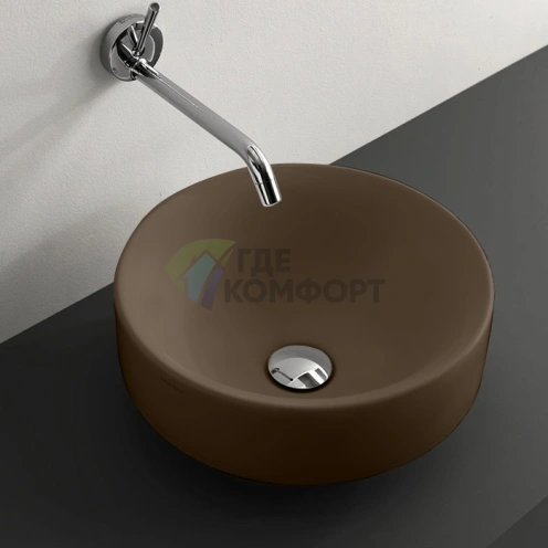 Круглая накладная раковина Kerasan Cento 35 см без отверстия, цвет Bruno matt (355888) - фото 1