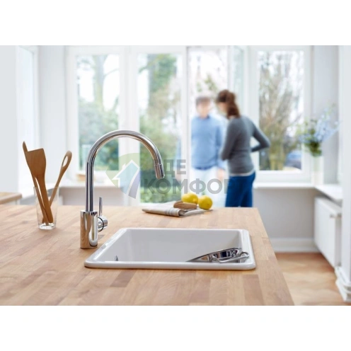 Смеситель для кухни Grohe Concetto: высокий излив из нержавеющей стали - фото 4