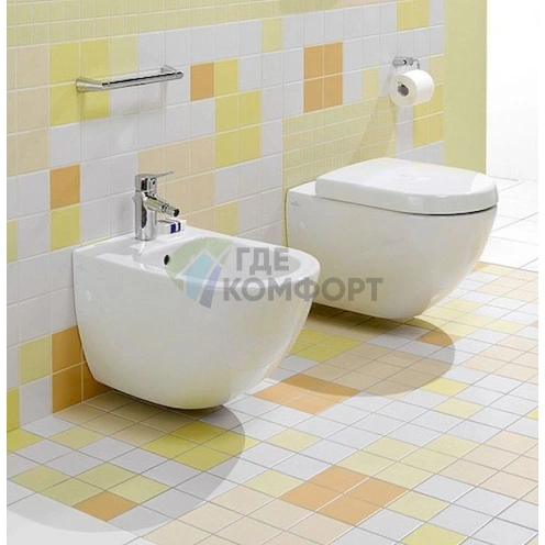 Комплект унитаза Villeroy-Boch Subway Plus с инсталляцией и крышкой-сиденьем, матовый хром - фото 6