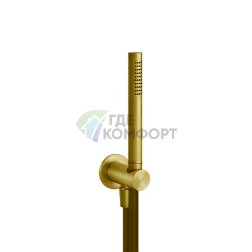 Душевой комплект GESSI 316 с держателем, подводом воды и ручным душем 1500 мм в цвете Brushed Brass PVD (54023#727) - фото 1