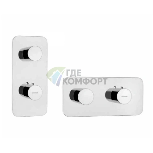 Термостатический смеситель для душа Bossini Oki со встраиваемой панелью и переключателем на 1/2 выхода (Z031202.030) - фото 1