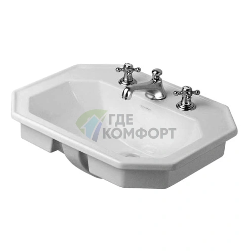 Раковина Duravit 1930 для верхнего монтажа с переливом и отверстием под смеситель 58x47x225 см (476580000) - фото 1
