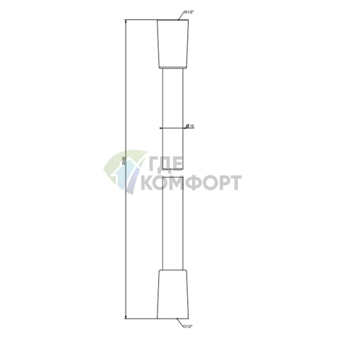 Шланг для душа Gessi Black XL 200 см с коническим соединением 1/2 (28746#299) - фото 2