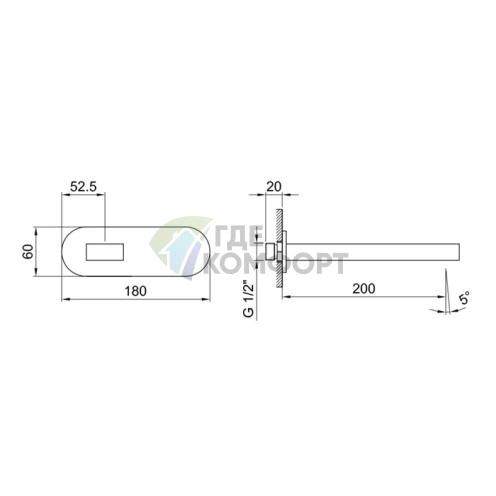 Fantini Mare: Настенный излив для ванны в хроме (51 02 1045) - фото 2
