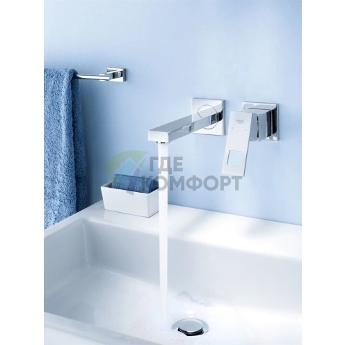 Смеситель Grohe Eurocube 19895000 для раковины с кубическим дизайном и технологией SilkMove - фото 3