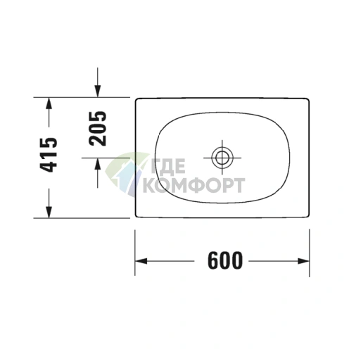 Раковина Duravit Viu накладная 600 мм белая с керамической крышкой (23586000001) - фото 2