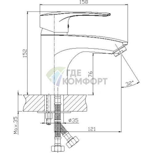Смеситель для раковины Rossinka T T40-15 с гигиеническим душем - фото 2