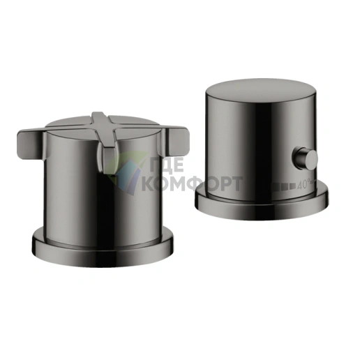 Смеситель для ванны AX Citterio E с двумя отверстиями, полированный черный хром (36412330) - фото 1