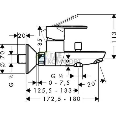 Комплект сантехники Hansgrohe Talis E2: смеситель для ванны с душем, смеситель для раковины и душевая стойка - фото 10