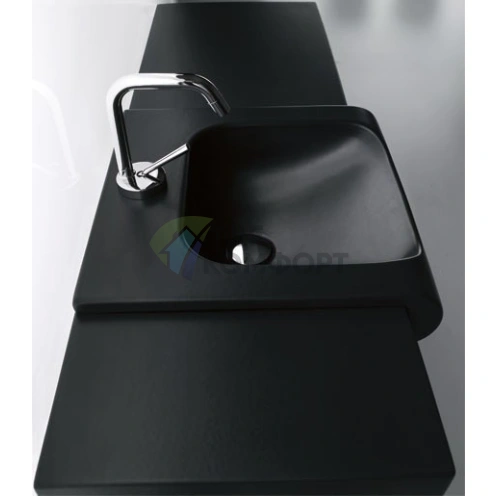 Раковина KERASAN Inka Project INKA 60x40x35 Nero Lucido с отверстием под смеситель (341104*1) - фото 7