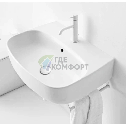 Подвесная раковина Kerasan Nolita 70x45 см, белая матовая (534230*1) - фото 2