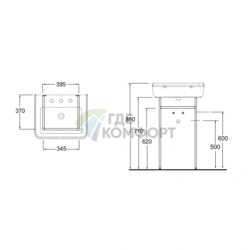 Металлическая структура для раковины AZZURRA CHARME CHA255 цвет хром - фото 2