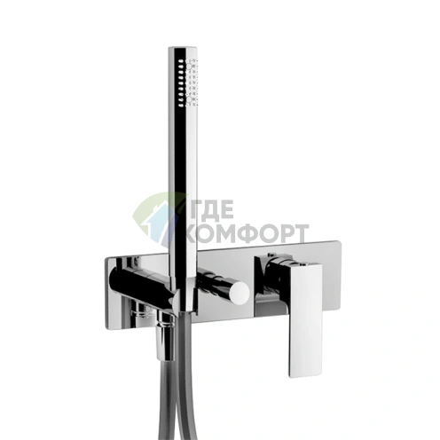 Встраиваемый смеситель для душа Fantini Mint на 2 выхода с ручным душем, хром (34 02 F084B) - фото 1