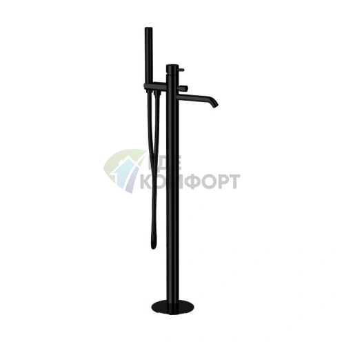 Напольный смеситель для ванны Kerasan Nolita с ручной лейкой, черный матовый (923031 Nero matt) - фото 1