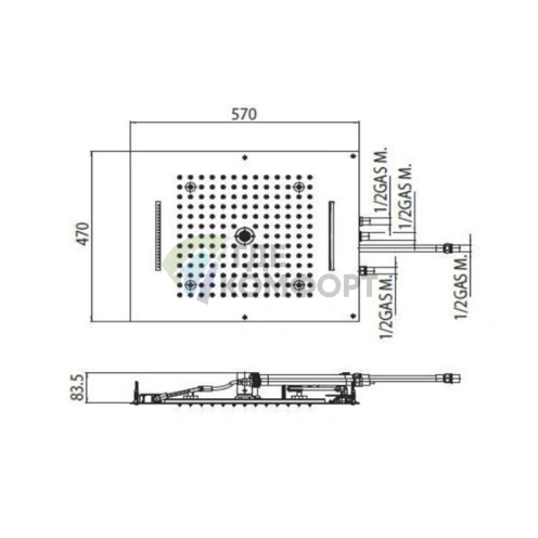 Верхний душ BOSSINI DREAM/4 570x470 мм с 4 режимами и LED-подсветкой (белый), блок питания/управления, цвет: хром - фото 2