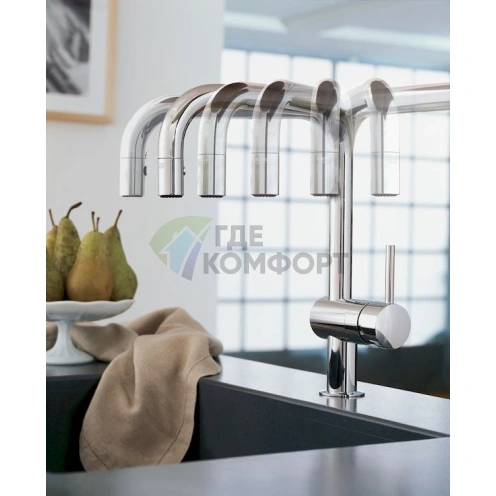 Смеситель Grohe Minta 32322000 для кухни с выдвижным изливом и экономией воды - фото 3