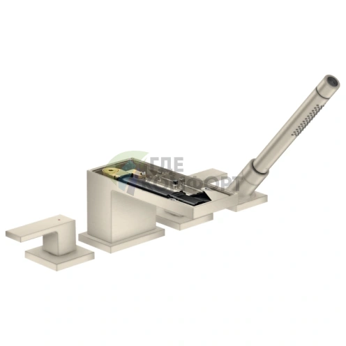 Элегантный смеситель AX MyEdition для монтажа на борт ванны в цвете шлифованный никель (47432820) - фото 1