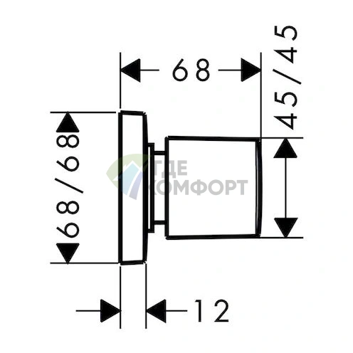 Стильный смеситель Hansgrohe PuraVida: внешний блок управления - фото 2
