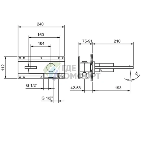 Смеситель для раковины Fantini Milano встраиваемый на 2 отверстия цвет матовый графит (31 P5 E613B) - фото 2