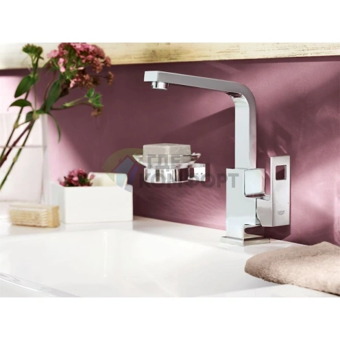 Смеситель Grohe Eurocube 2313500E для раковины с термостатом в стиле «куб» - фото 3
