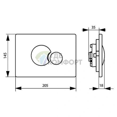 Стильная кнопка смыва для унитаза Sanit S706 в элегантном золотом цвете (арт. 16.706.88) - фото 2