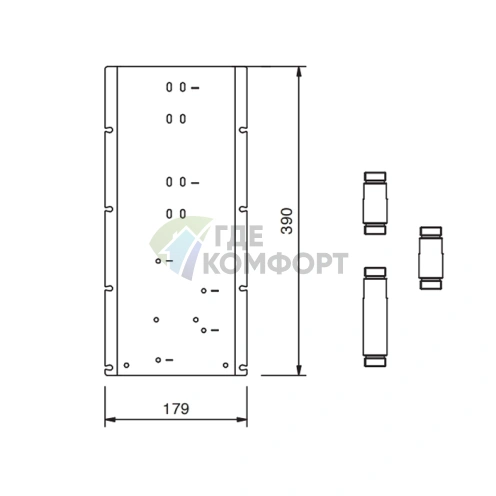 Планка и соединения FANTINI для простого монтажа термостатических смесителей (91 00 W042) - фото 2