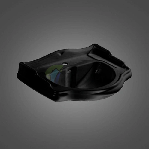 Раковина KERASAN Retro 73 73x54см с 1 отв цвет черный глянцевый с колонной (104704*1) - фото 2