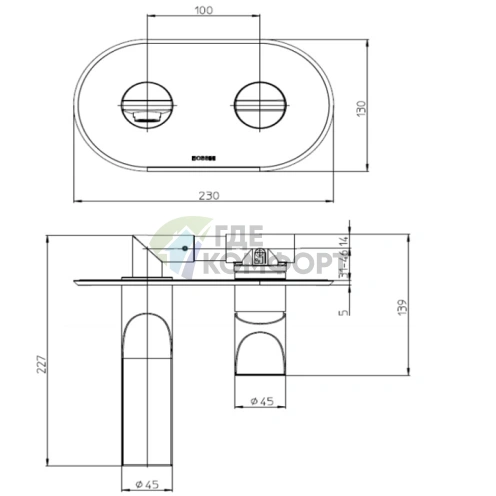 Смеситель для раковины BOSSINI APICE: однорычажный, встраиваемый монтаж, излив 180 мм, хром (Z00549.030) - фото 2