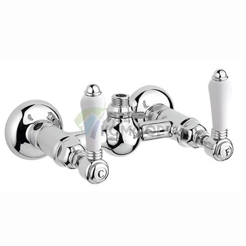 Смеситель для душа Nicolazzi P.M.Blanc настенный, с двумя ручками, хром (1425CR78) - фото 1