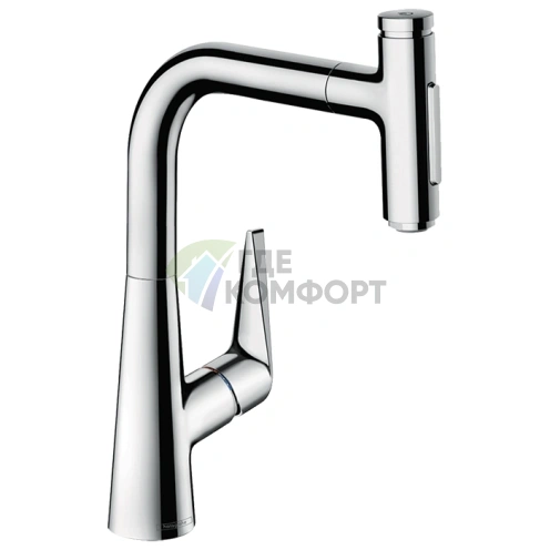 Кухонный смеситель Hansgrohe Talis Select M51 с выдвижным душем и системой sBox, хром (73868000) - фото 1