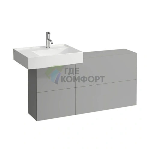 Тумба под раковину Laufen Kartell 120 см сланцево-серая (1 дверца, 2 створки) (4.0829.1.033.642.1) - фото 1