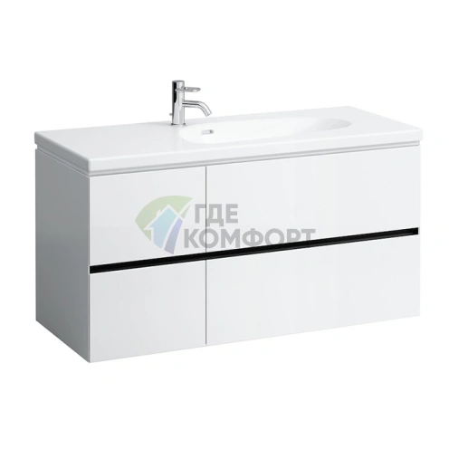 Тумба под раковину Laufen Palomba 814808 с 4 ящиками, 1585×495×590 мм, белая матовая (4.0740.4.180.220.1) - фото 1