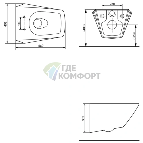 Подвесной унитаз TOTO Jewelhex CW682E с инсталляцией и сиденьем SoftClose - фото 9