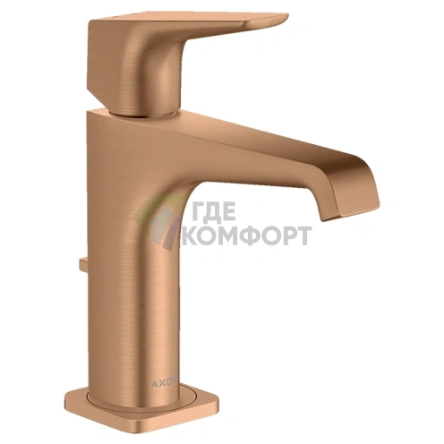 Однорычажный смеситель для раковины с донным клапаном, излив 143 мм, цвет «Шлифованная бронза» (36110140) - фото 1