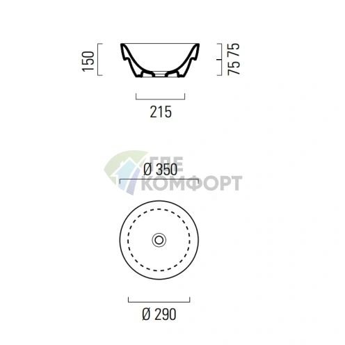 Раковина GSI Sand накладная-встроенная 35x35x15 см белая без отверстия под смеситель - фото 2