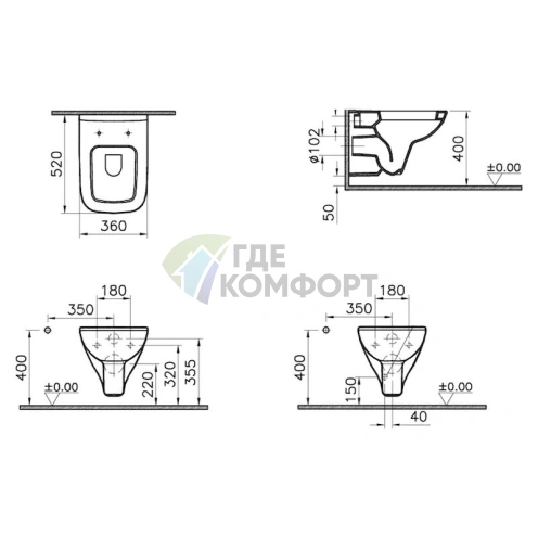 Комплект кнопки для унитаза VitrA S20 в хроме - фото 7