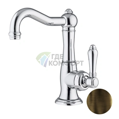 Однорычажный смеситель для раковины Nicolazzi El Capitan с донным клапаном, тёмная бронза (3452DB75C) - фото 1