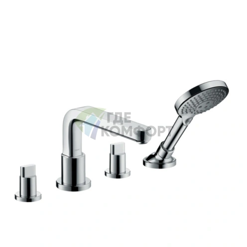 Смеситель для ванны Hansgrohe Metris S с ручным душем, хром (31447000) - фото 1