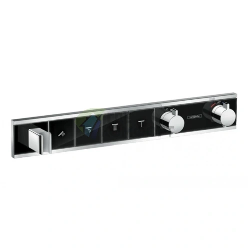 Термостат для душа Hansgrohe RainSelect на 4 источника с держателем, черный/хром (15357600) - фото 1