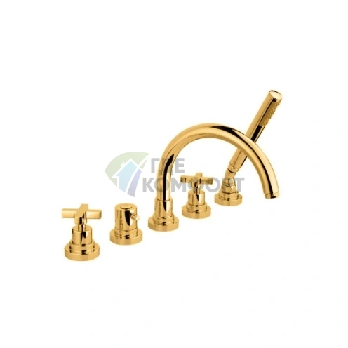 Смеситель для ванны Nicolazzi Monte Croce с двумя вентилями, золото (2214GO27) - фото 1