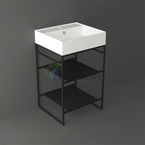 Напольная металлическая конструкция SIMAS AGILE AG51 с 2 полками, черный матовый - фото 1