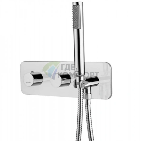 Термостат Bossini Oki с девиатором на 2 выхода, ручным душем ZEN и шлангом (Z005351.030) - фото 1