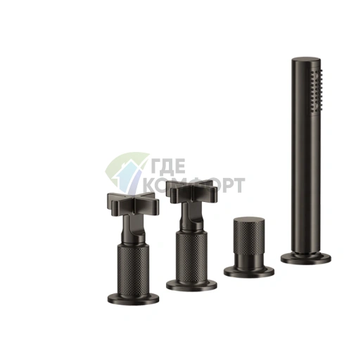 Смеситель для ванны GESSI INCOSO с ручным душем и переключателем потоков, цвет Black XL (58143#299) - фото 1