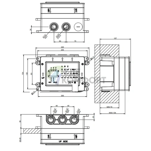 Gessi Hi-Fi: Встраиваемая часть для однорычажного смесителя с кнопками, 1/2, хром (63055#031) - фото 2