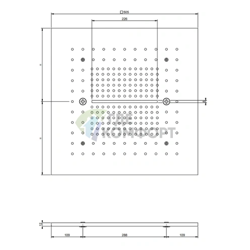 Накладная панель GESSI для потолочной душевой системы 500x500 мм Black Metal PVD (57016#706) - фото 2