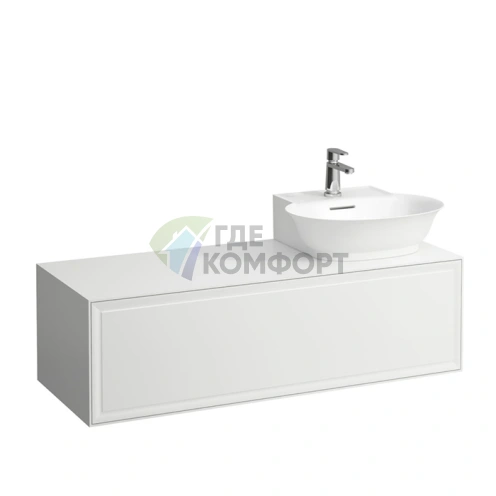 Подвесная база New Classic для раковины Laufen 1180 мм, белая глянцевая с ящиком (4.0608.6.085.631.1) - фото 1