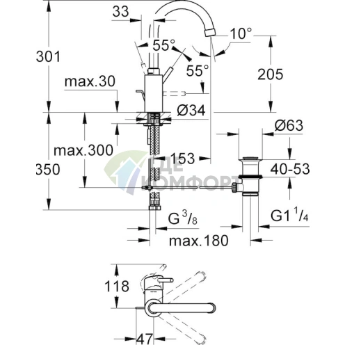 Смеситель Grohe Concetto 32629001 для умывальника - фото 9