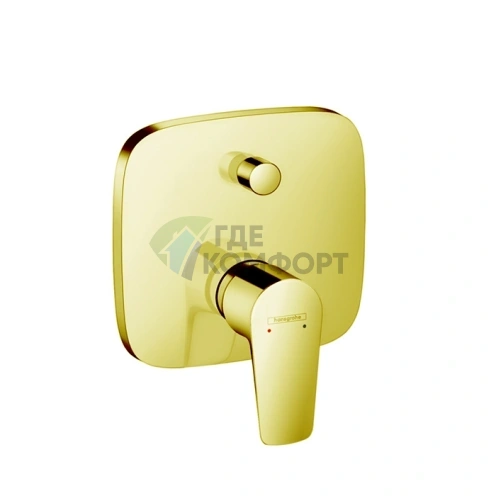 Встраиваемый смеситель для ванны Hansgrohe Talis E с переключателем в золотом цвете (71745990) - фото 1