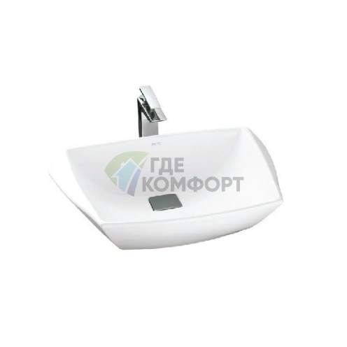 Накладная раковина TOTO Jewelhex 607x483 мм белая со сливным клапаном (LW681B#W) - фото 1