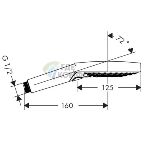 Ручной душ HG Raindance Select S 120 с 3 режимами струи (PowderRain, Rain, Whirl) в хроме (26014000) - фото 2